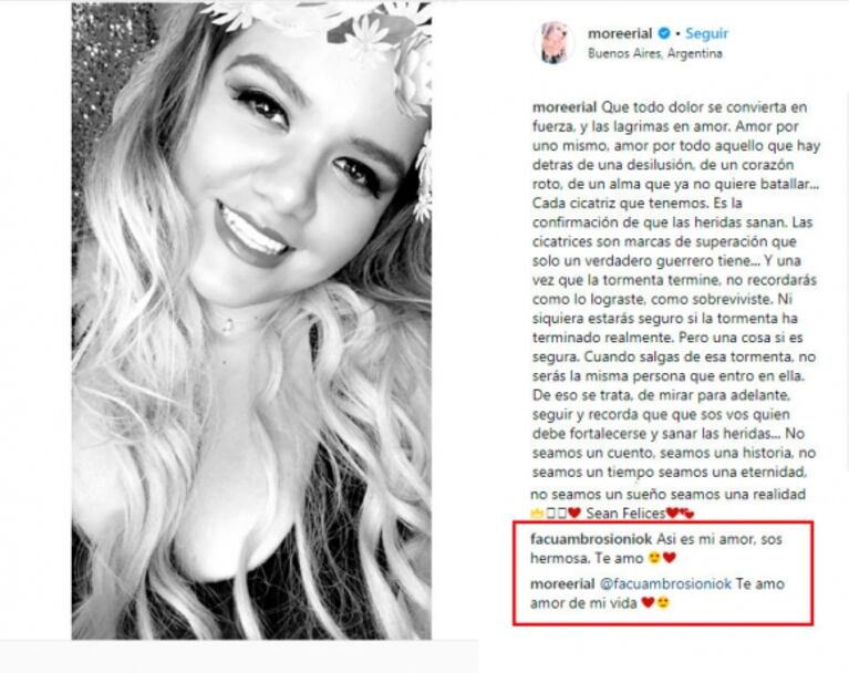 El posteo de Morena Rial tras recibir el alta: "Cada cicatriz es la confirmación de que las heridas sanan"