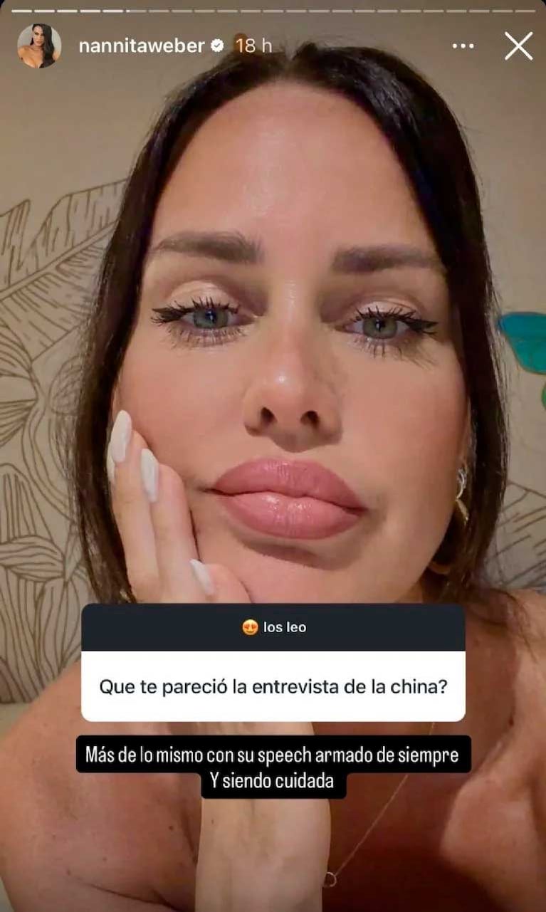 El posteo de Natalie Weber sobre la China Suárez (Foto: captura Instagram @natalieweber)