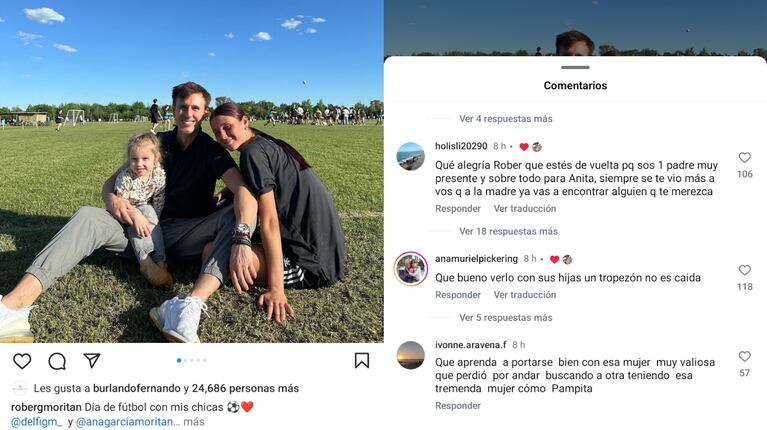 El posteo de Roberto García Moritán con Ana y Delfina. (Foto: Instagram/robergmoritan)