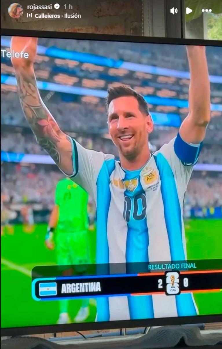 El posteo de Sabrina Rojas tras la victoria de la Selección Argentina (Foto: Instagram)
