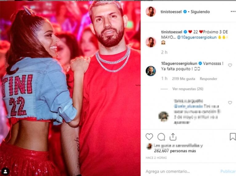 El posteo de Tini Stoessel junto al Kun Agüero tras los rumores de romance: el ida y vuelta con el futbolista