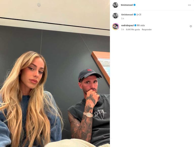 El posteo de Tini Stoessel y Rodrigo de Paul (Foto: Instagram @tinistoessel)