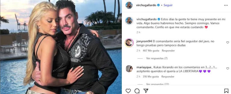 El posteo de Virginia Gallardo en la previa de las elecciones legislativas (Foto: Instagram).