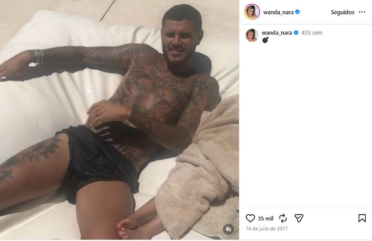 El posteo de Wanda Nara sobre los piercings de Mauro Icardi (Foto: Instagram @wanda_nara)