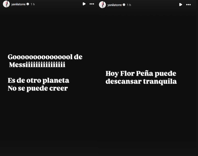El posteo de Yanina Latorre tras la victoria de la Selección Argentina (Foto: Instagram)