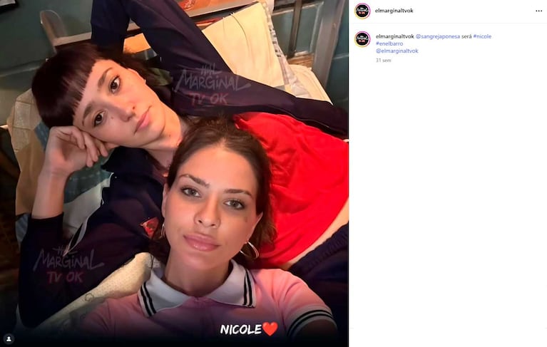 El posteo sobre la participación de la China Suárez en En el Barro (Foto: Instagram @elmarginaltvok)
