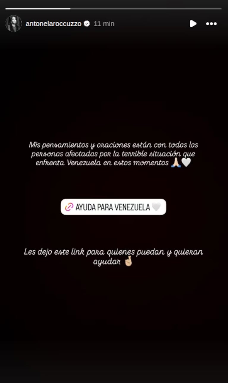 El posteo solidario de Antonela Roccuzzo en Instagram,