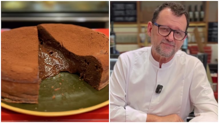 El postre de chocolate de Christophe Krywonis. Foto: Montaje