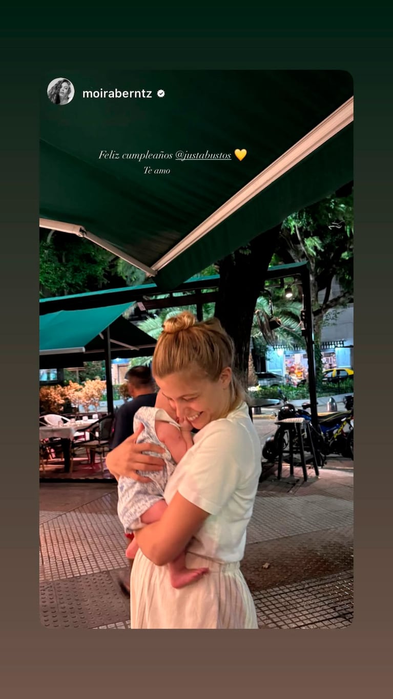 El primer cumpleaños de Justina Bustos con su hija de dos meses (Foto de Instagram @justabustos)