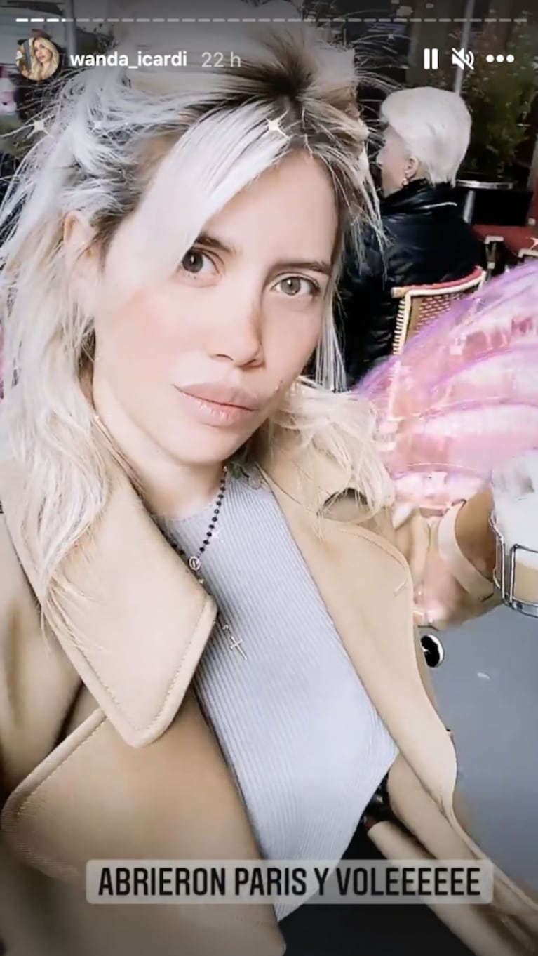 El primer paseo de Wanda Nara en París tras el aislamiento por covid: "Primer día de aperturas"
