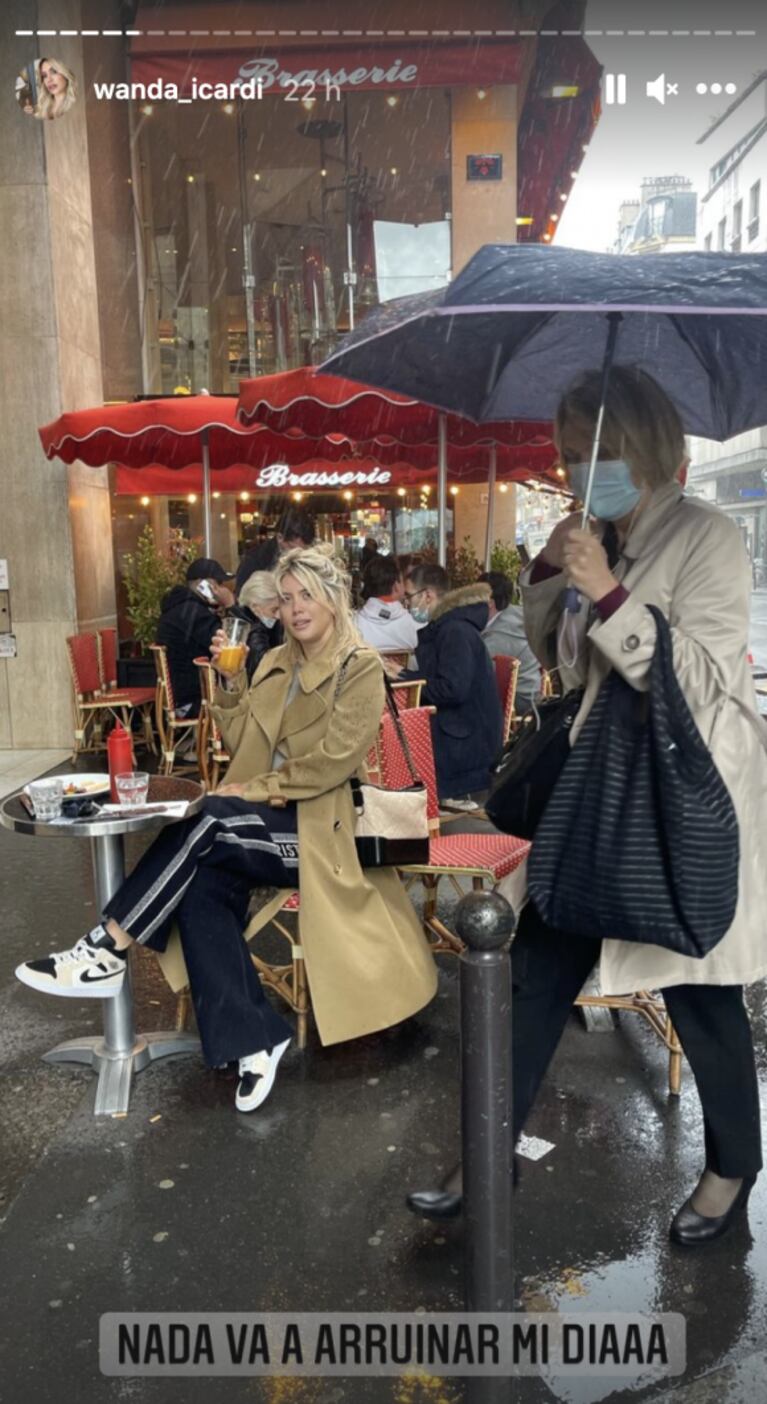 El primer paseo de Wanda Nara en París tras el aislamiento por covid: "Primer día de aperturas"