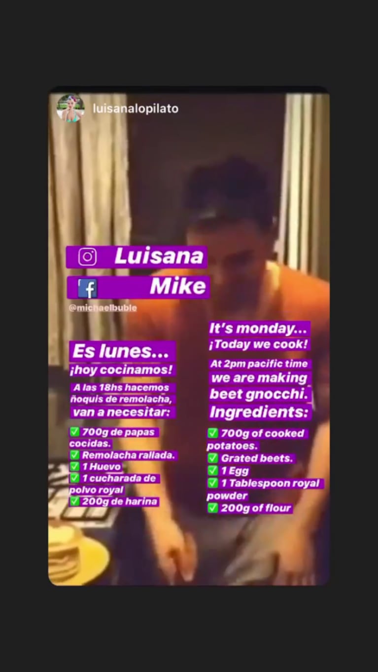 El primer posteo de Michael Bublé en Instagram, tras las acusaciones por maltrato a Luisana Lopilato