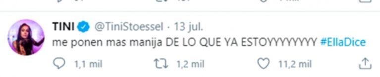 El primer posteo de Tini Stoessel tras el pícaro el ida y vuelta de Sebastián Yatra con Danna Paola en redes