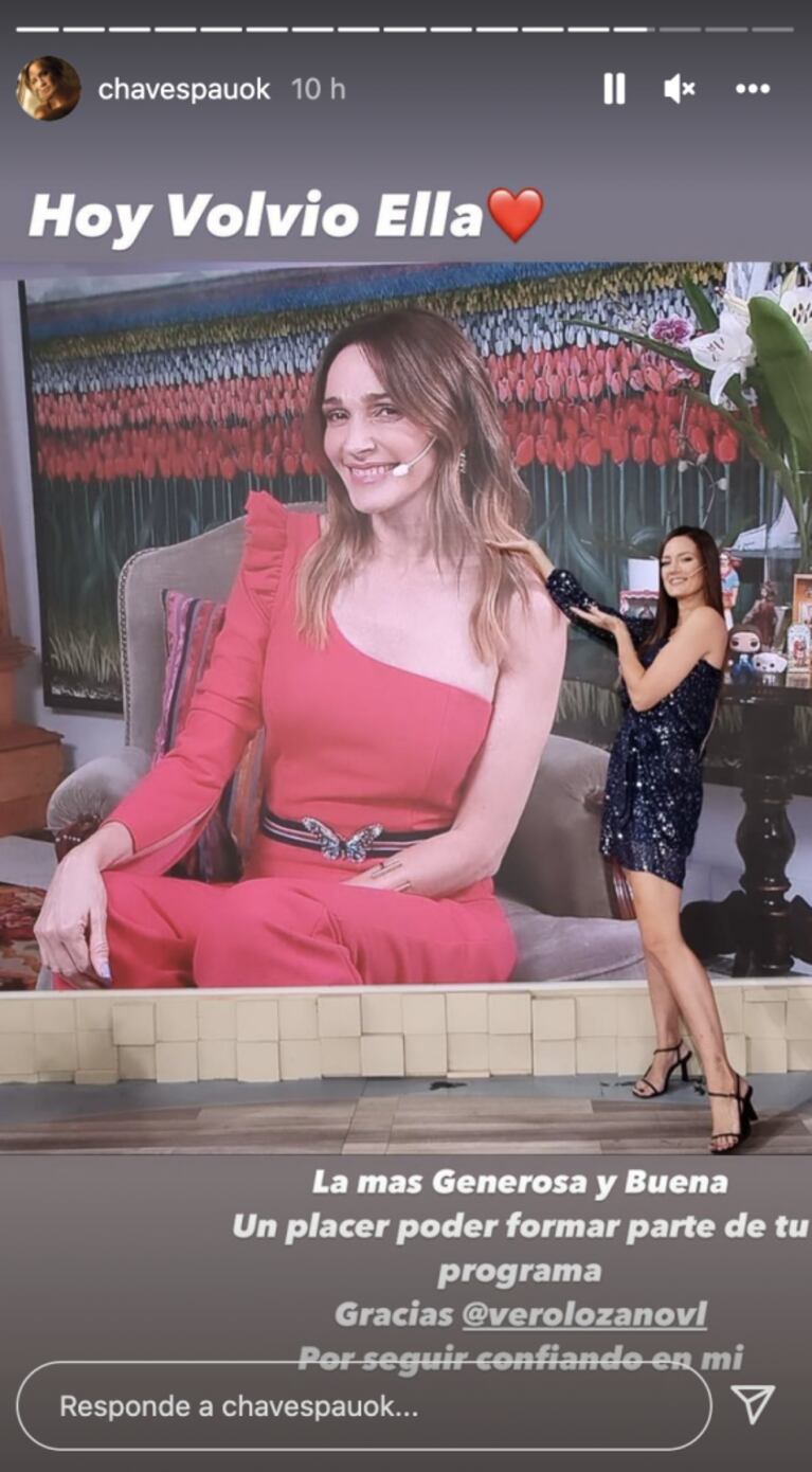 El profundo mensaje de Paula Chaves a Verónica Lozano por su regreso a la TV: "Hoy volvió ella"