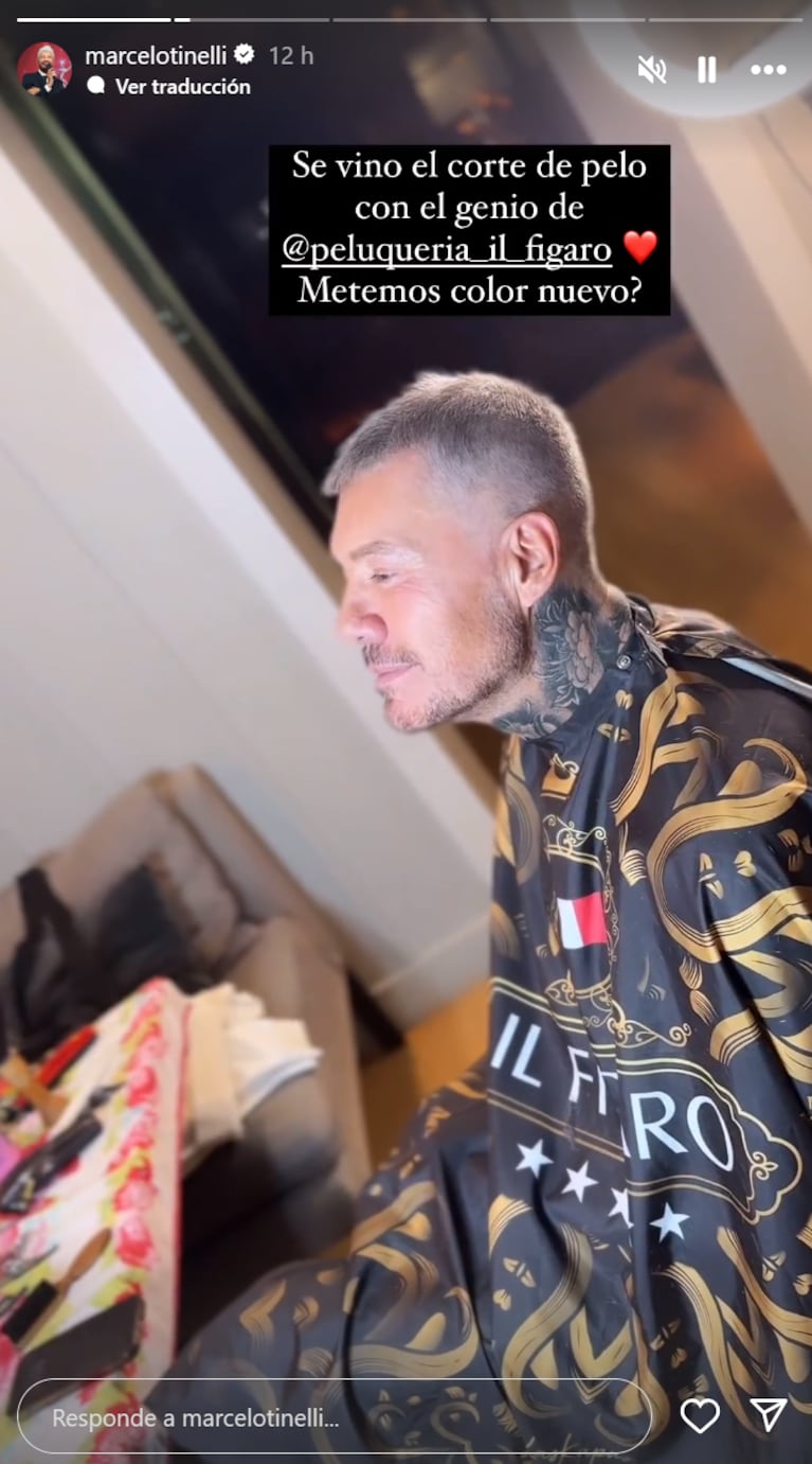 El radical cambio de look de Marcelo Tinelli: corte al ras, platinado y mini jopo