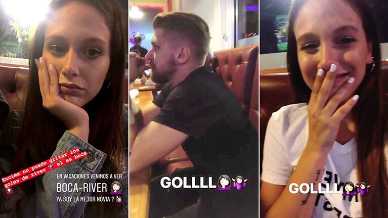 El reclamo de Barbie Velez para su novio: En vacaciones venimos a ver el Superclasico y no puedo gritar los goles.