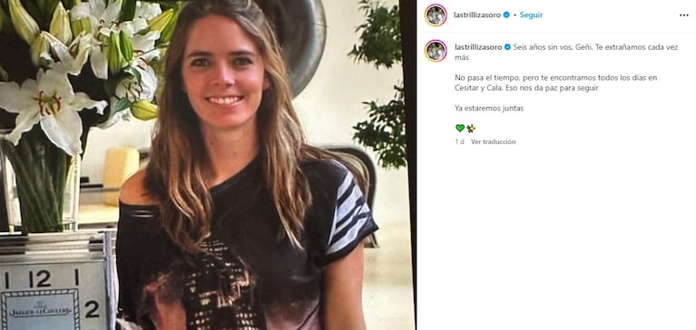 El recuerdo de Geñi aparece de manera constante en el perfil oficial de las Trillizas de Oro.   (Foto: captura Instagram/trillizasoro)