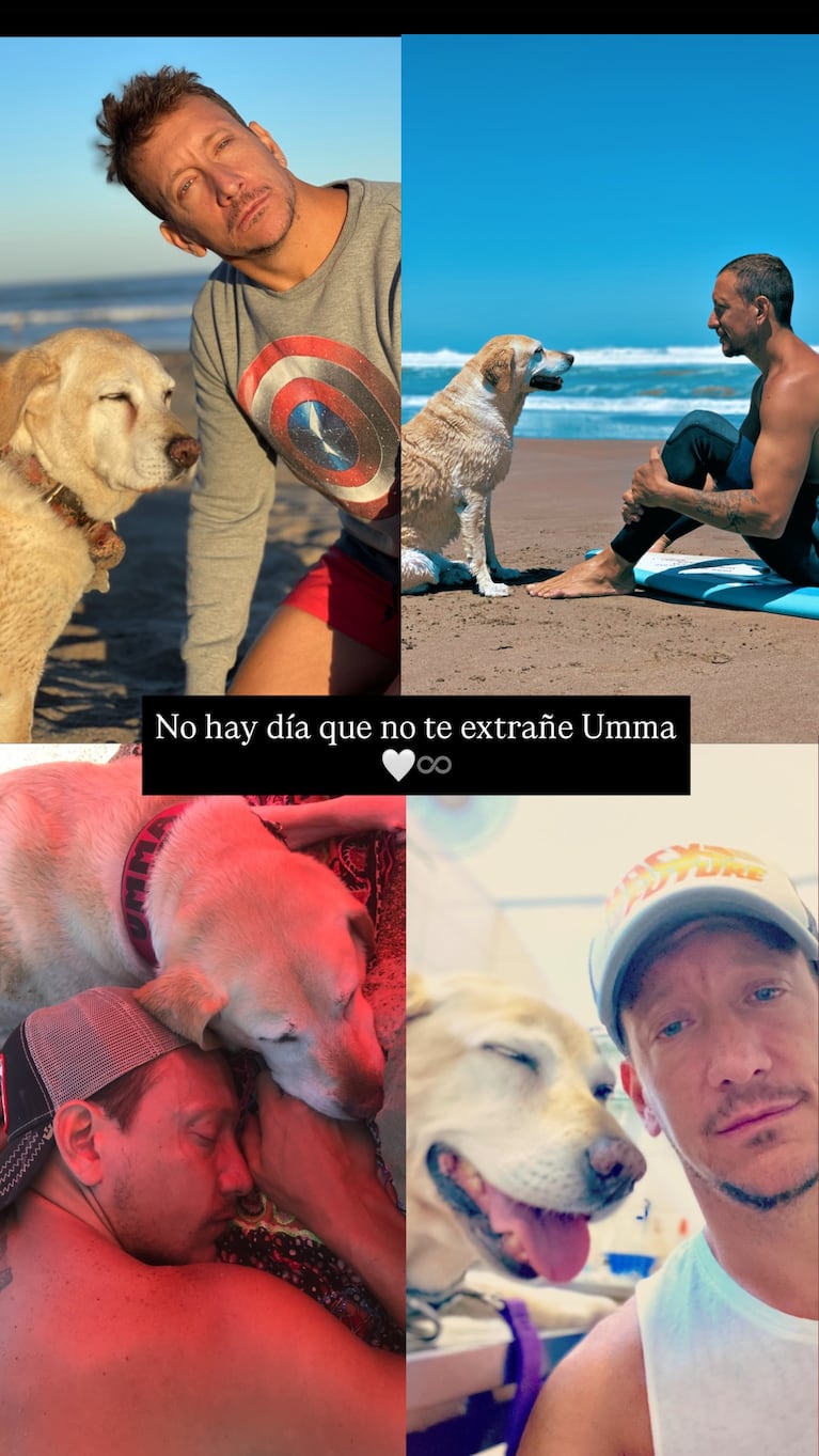El recuerdo de Nico Vázquez a su perra Umma. Captura: Instagram @nicovazquezok