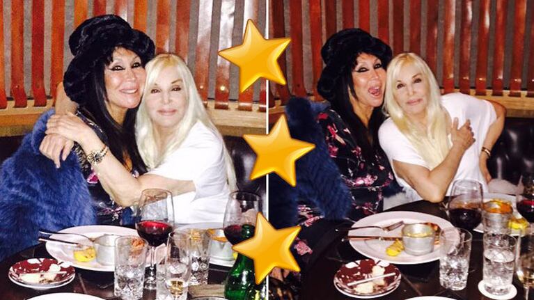 El reencuentro de Moria y Susana en la noche porteña. (Foto: Twitter)
