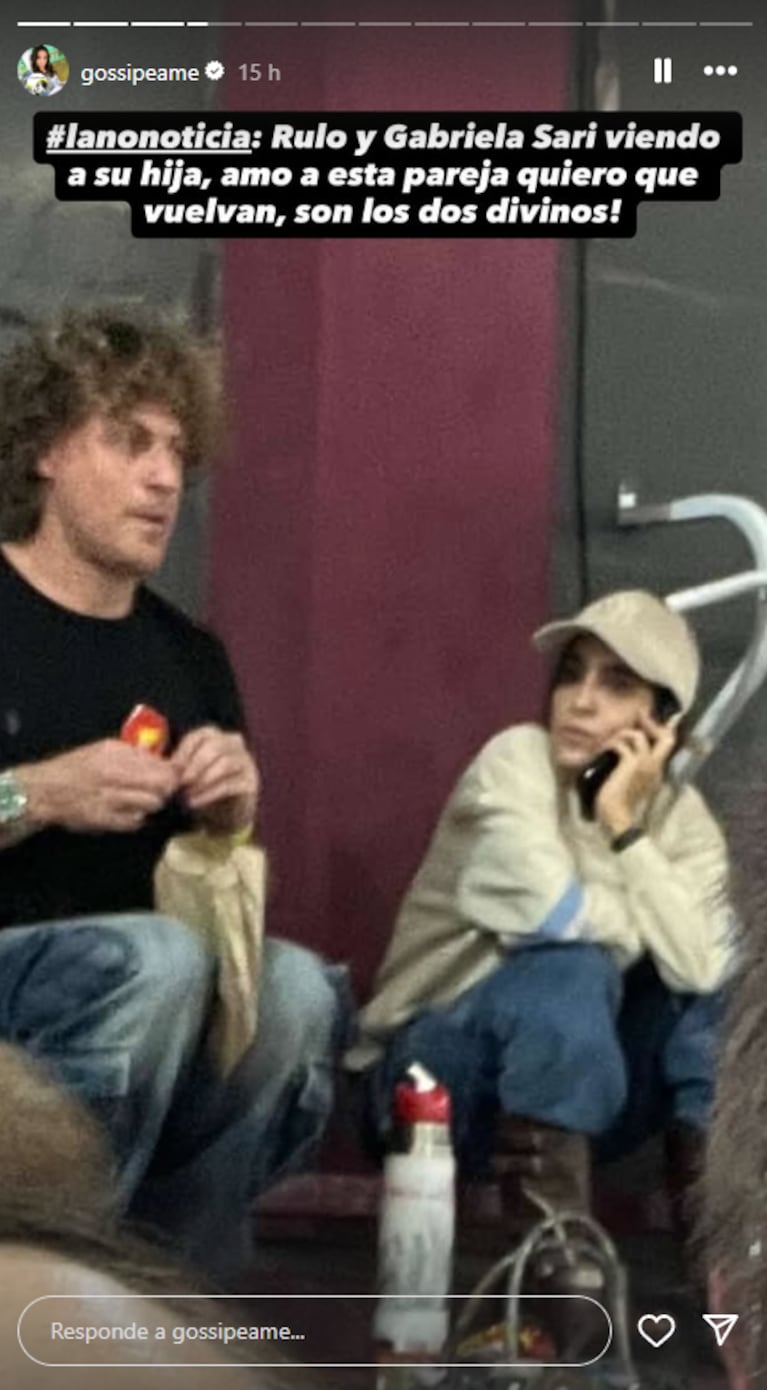 El reencuentro de Rulo y Gabriela Sari por su hija: “Quiero que vuelvan” | Créditos: Instagram @gossipeame