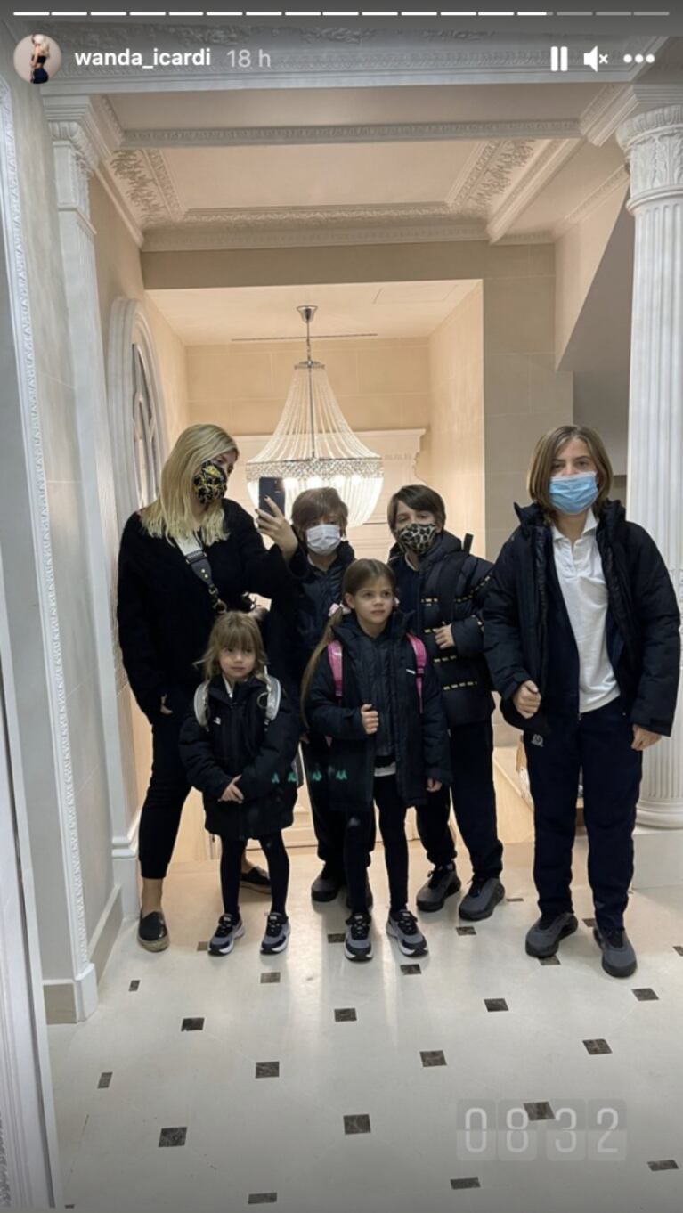 El reencuentro de Wanda Nara con sus hijos en París, tras su estadía en la Argentina: "¡Me vuelo de frío!"