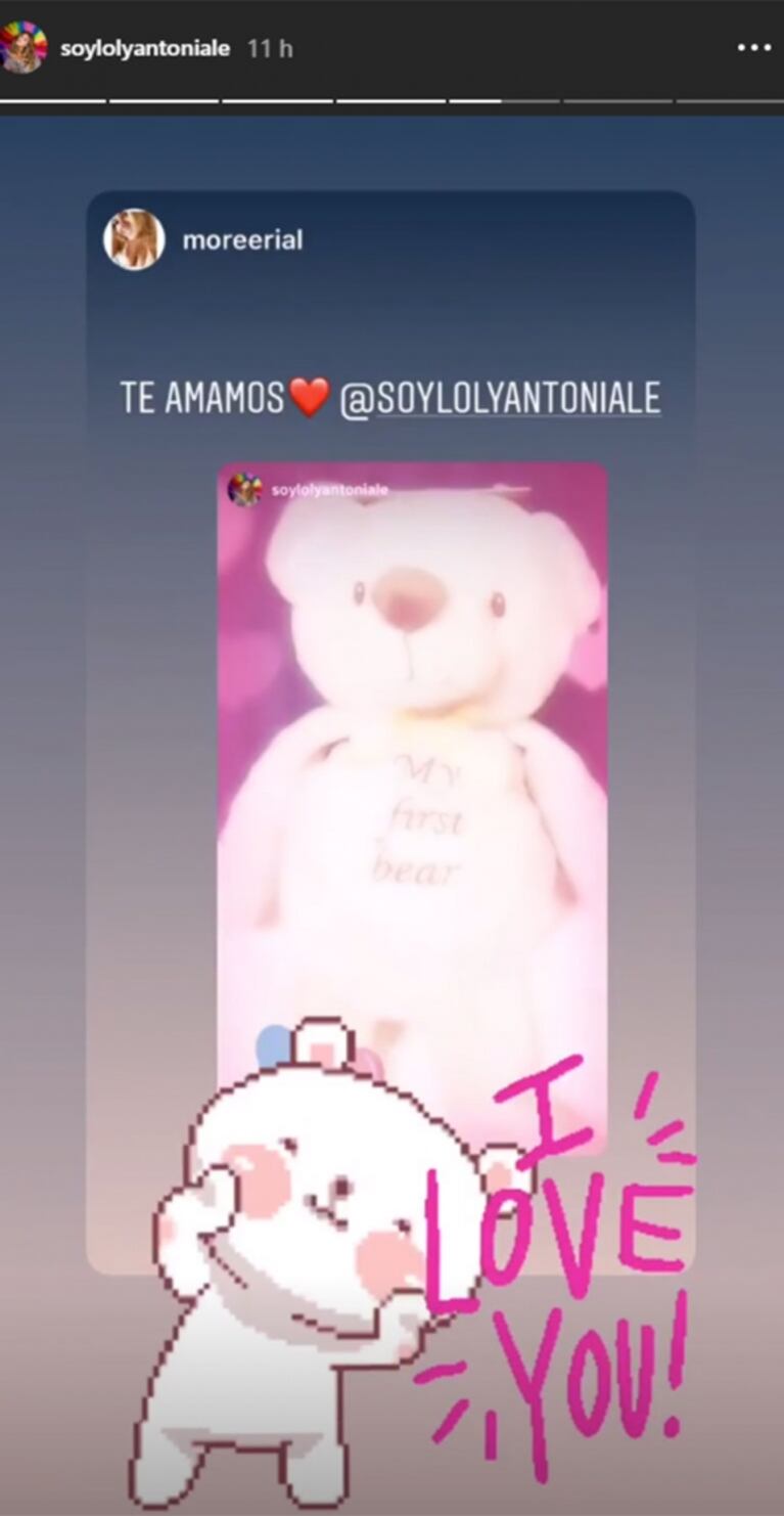 El regalo de Loly Antoniale para el bebé de Morena y el cariñoso agradecimiento de la hija de Jorge Rial