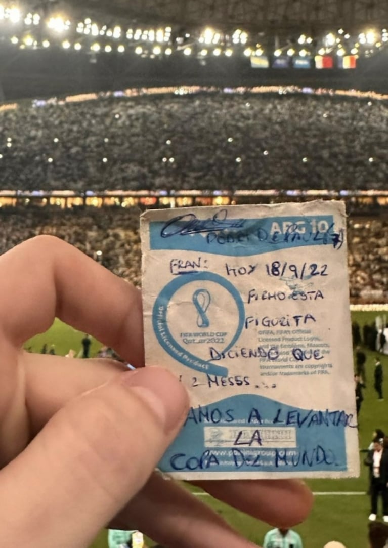 El regalo de Rodrigo de Paul a Fran Stoessel que predijo la victoria mundialista de Argentina 