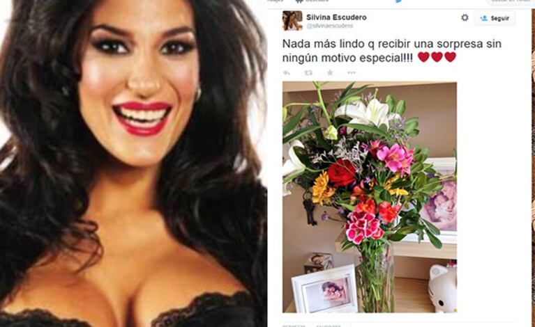 El regalo que hizo feliz a Silvina Escudero. (Foto: Twitter y web)