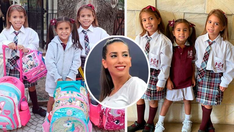El regreso al cole de las hijas de Cinthia Fernández y Matías Defederico: Ojalá que siempre pueda darles lo mejor 