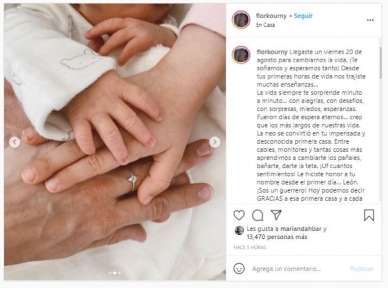 El relato de Florencia Suárez sobre la dura espera junto a Andy Kusnetzoff por la salud de su hijo León: "Hoy podemos decir ‘gracias’"