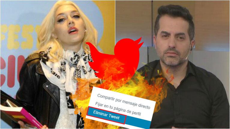 El repudiable tweet que Militta Bora le dedicó a Ángel de Brito y después borró. Foto: Web