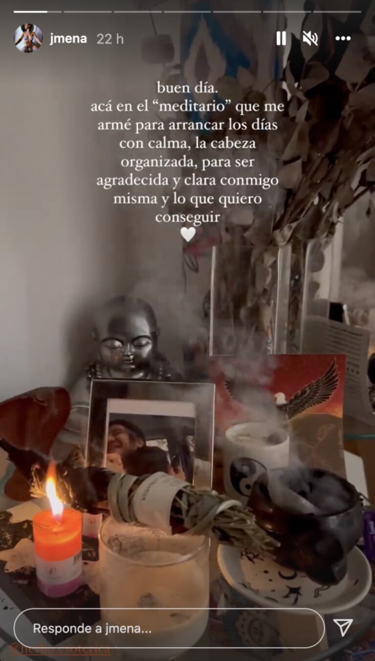 El ritual de Jimena Barón ni bien se levanta: "Acá, en el meditario que me armé"