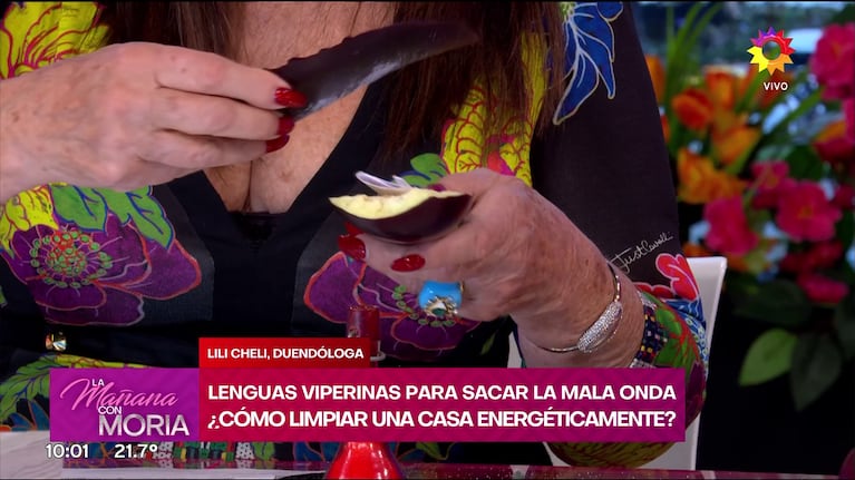 El ritual de la berenjena en La Mañana con Moria (Foto: captura de eltrece).