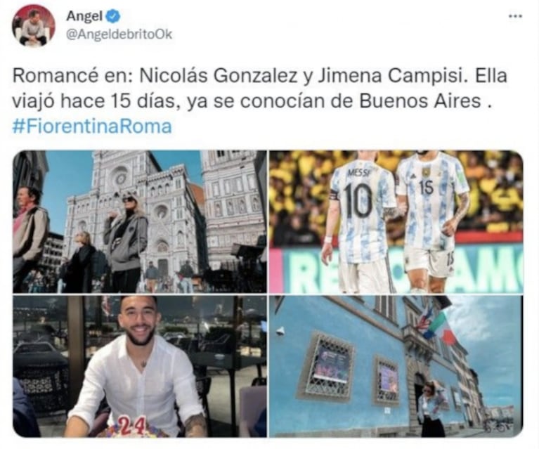 El romance de Jimena Campisi con un futbolista de la Selección Argentina: "Viajó para verlo hace 15 días"