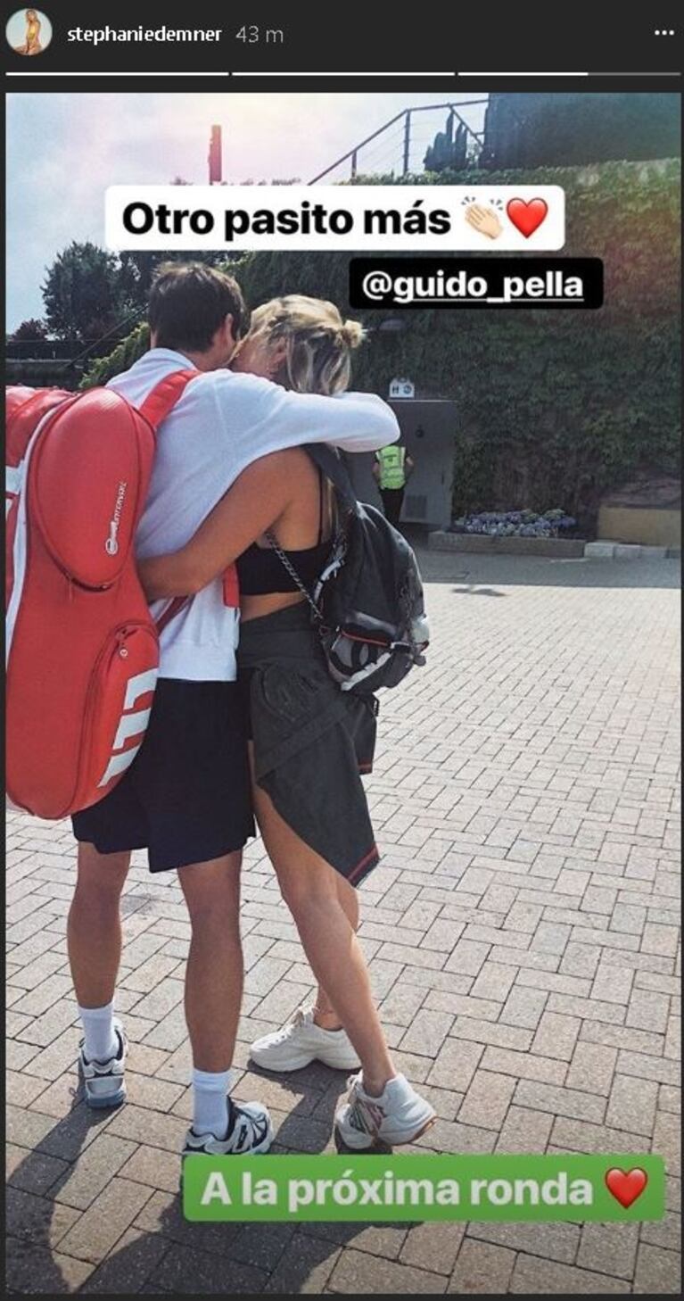 El romántico festejo de Stephanie Demner tras el batacazo de Guido Pella en Wimbledon: "Te merecés eso y más"