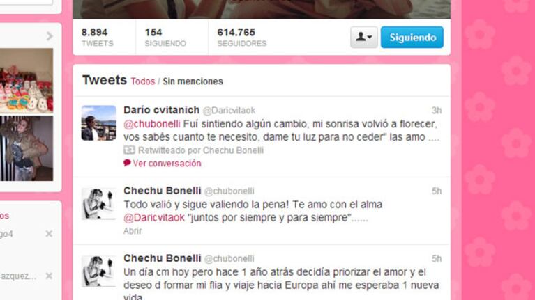 El romántico ida y vuelta de Chechu y Cvitanich (Foto: Captura).