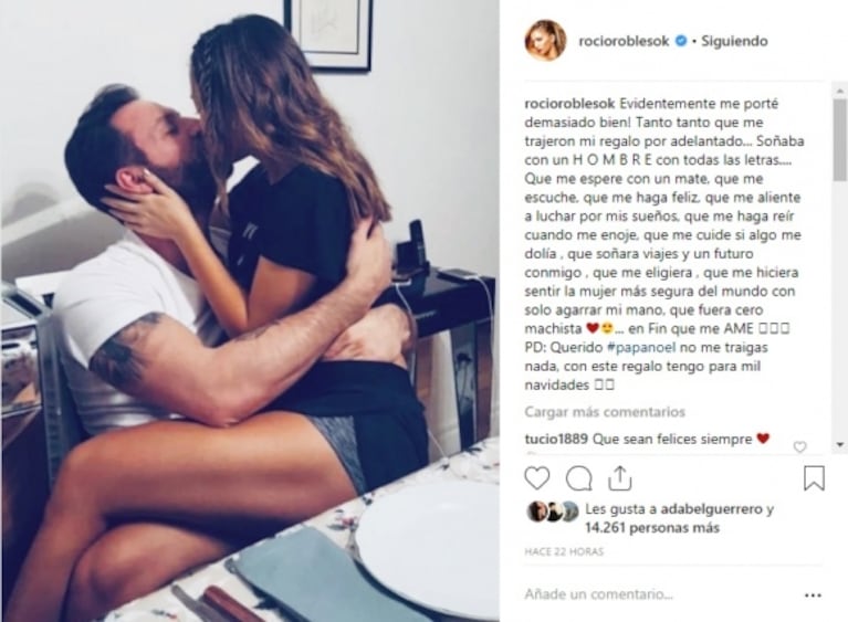 El romántico mensaje de Rocío Robles a su novio en Navidad: "Soñaba con un hombre con todas las letras"