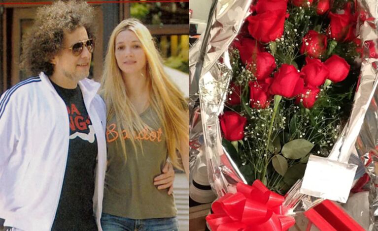 El romántico regalo de Calamaro a Breque (Fotos: Web y Twitter).