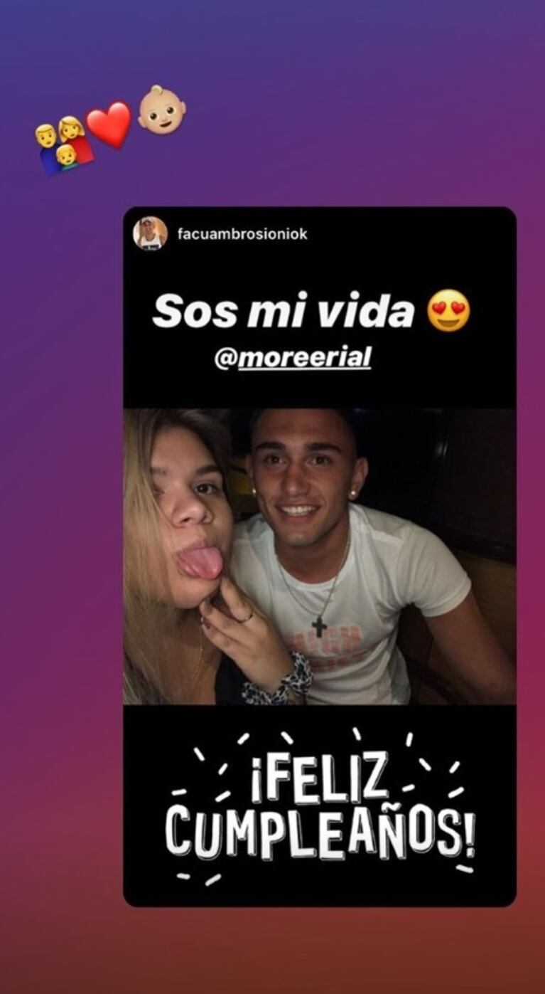 El romántico saludo de cumpleaños de Facundo Ambrosioni a Morena Rial: "Gracias por siempre apostar a nuestras familia"