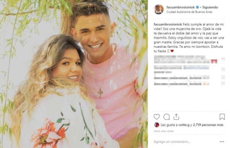 El romántico saludo de cumpleaños de Facundo Ambrosioni a Morena Rial: "Gracias por siempre apostar a nuestras familia"