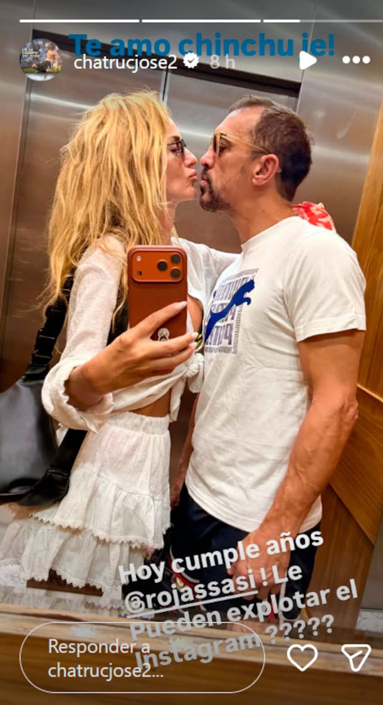 El romántico saludo de José Chatruc a Sabrina Rojas por su cumpleaños (Foto de Instagram)