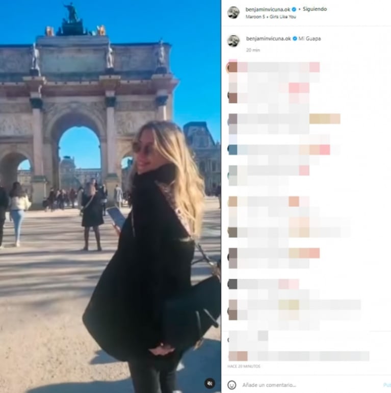 El romántico video de Benjamín Vicuña paseando con su novia, Eli Sulichin, por París: "Mi guapa"