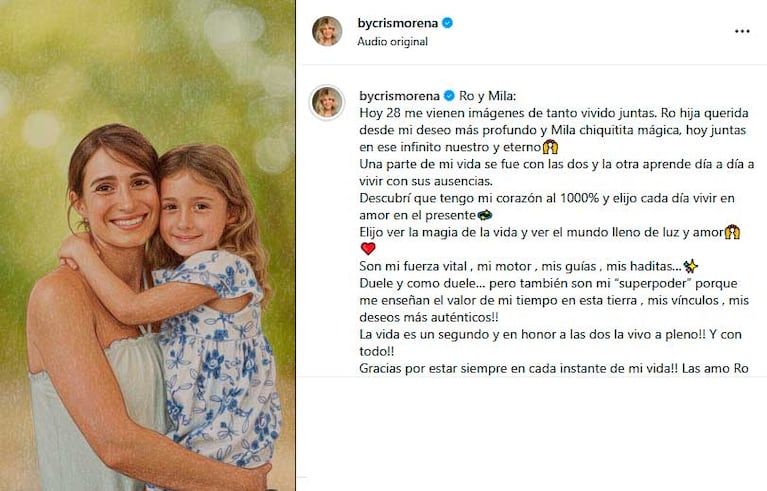 El saludo de Cris Morena a su hija y su nieta (Foto: Instagram @bycrismorena)