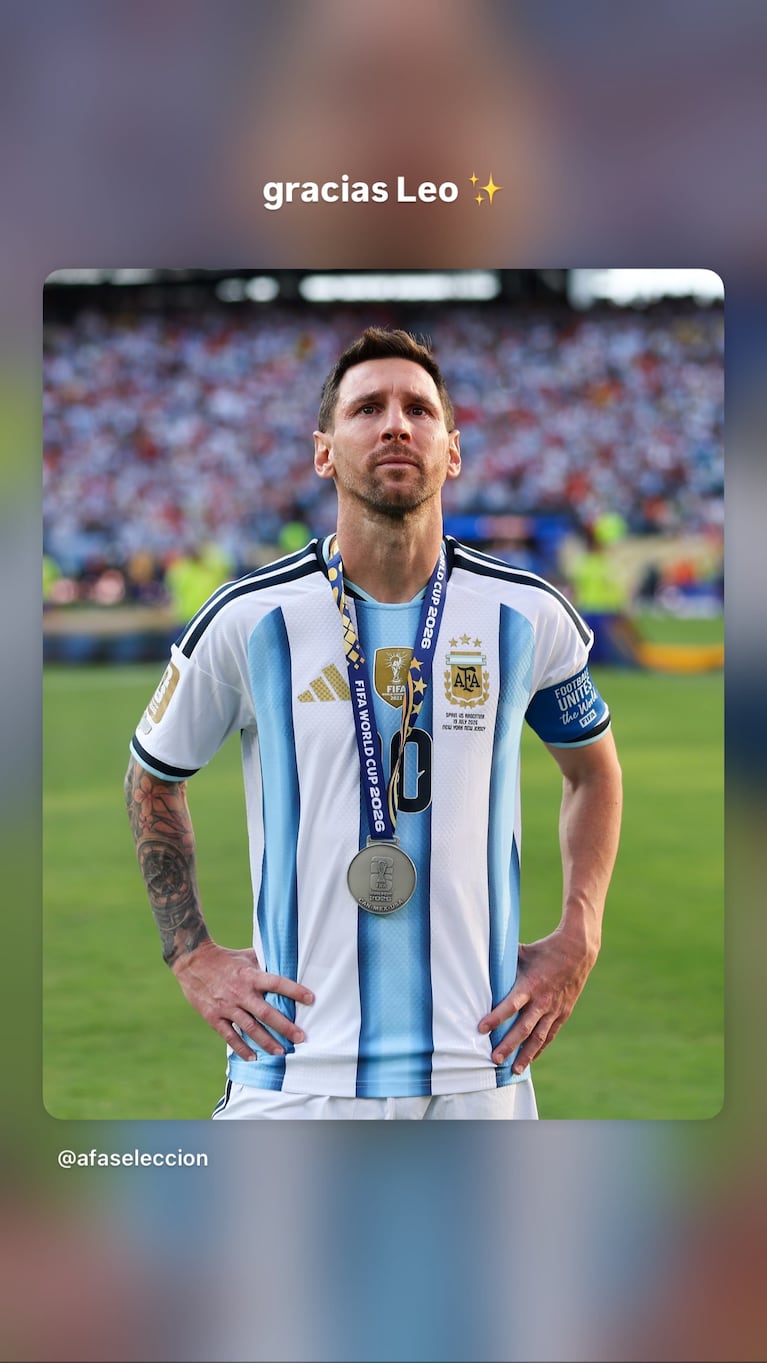 El saludo de Laura Esquivel a Messi. Captura Instagram laura_esquivel