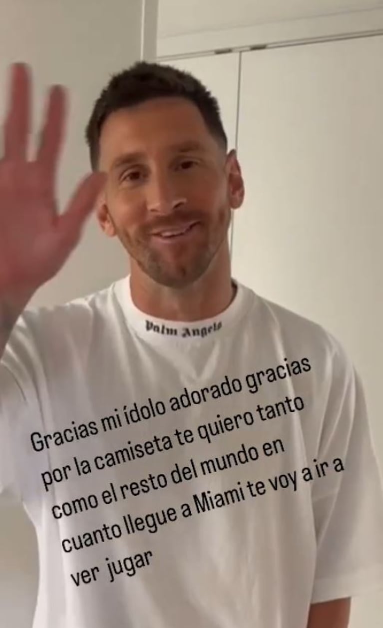 El saludo de Messi a Susana .