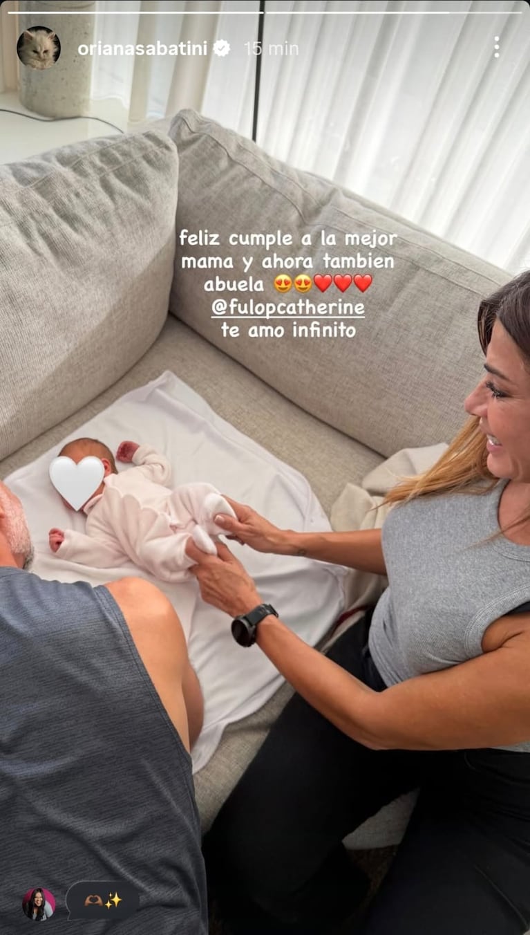 El saludo de Oriana Sabatini a Catherine Fulop por su cumpleaños (Foto: captura de Instagram/@orianasabatini).