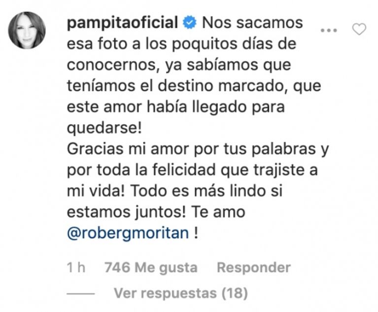 El saludo mega romántico de Roberto García Moritán a Pampita por su cumple: "Nunca más nos pudimos soltar"