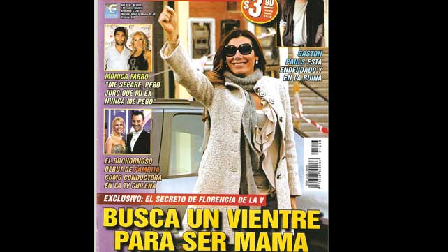 El secreto de Florencia de la V: busca un vientre para ser mamá