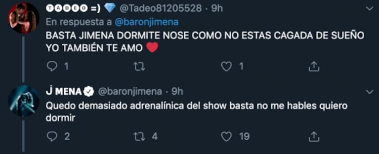 El sentido posteo de Jimena Barón a sus fans... ¡y a los haters!: "Los amo infinito"