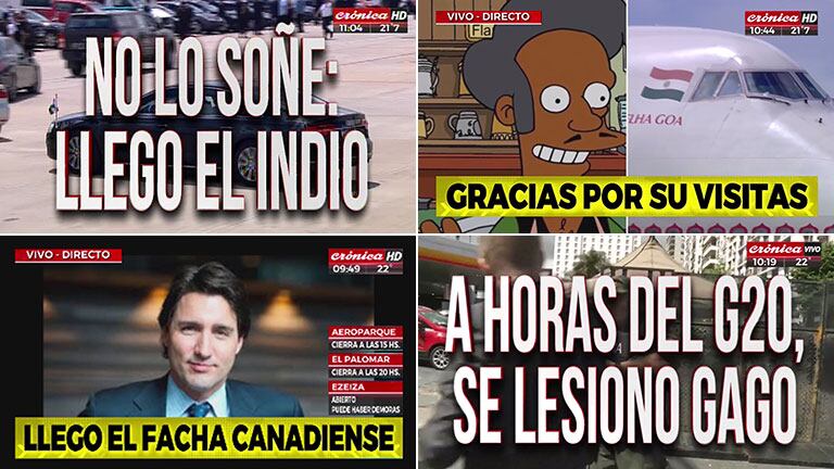 El show de placas de Crónica TV por el G20 en Buenos Aires
